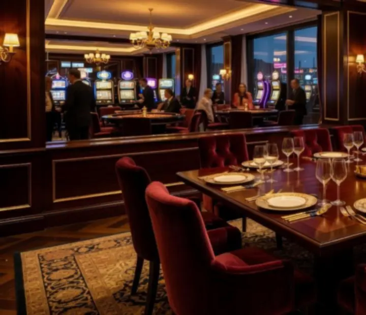 Stijlvolle private dining ruimte in een casino restaurant