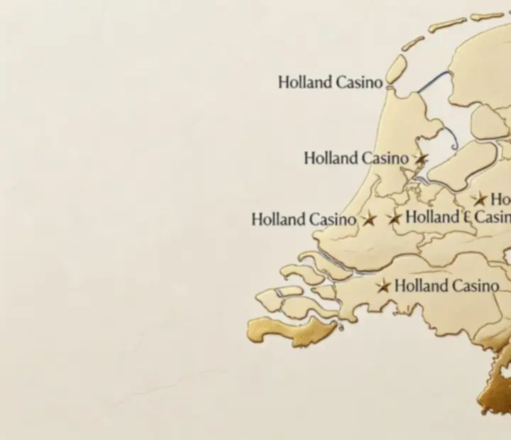 Overzichtskaart van Nederland met alle Holland Casino steden