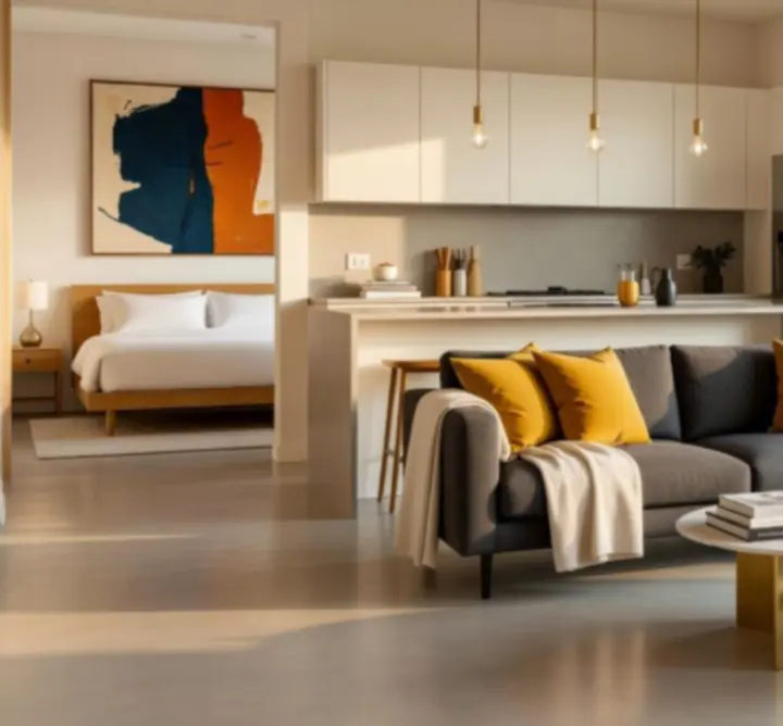 Modern ve aydınlık bir kiralık daire iç mekân fotoğrafı