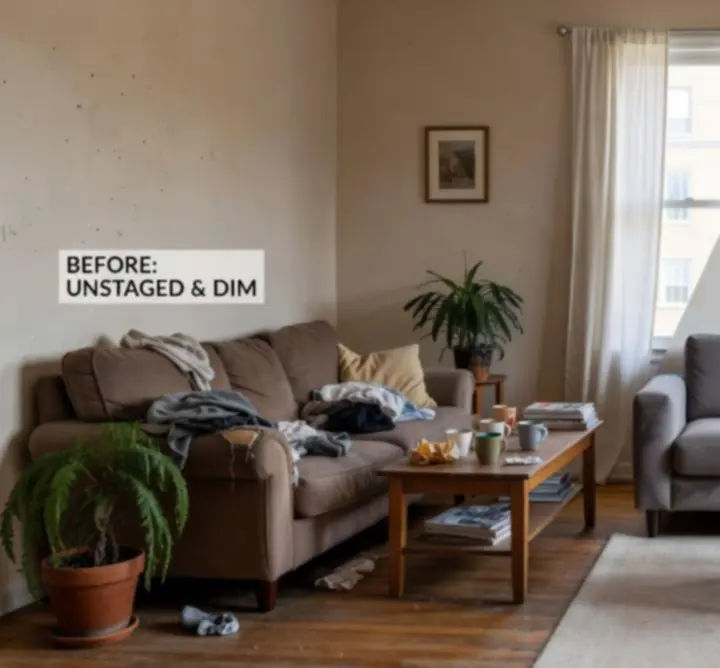 Profesyonel çekim yapılmış ferah bir kiralık daire fotoğrafı