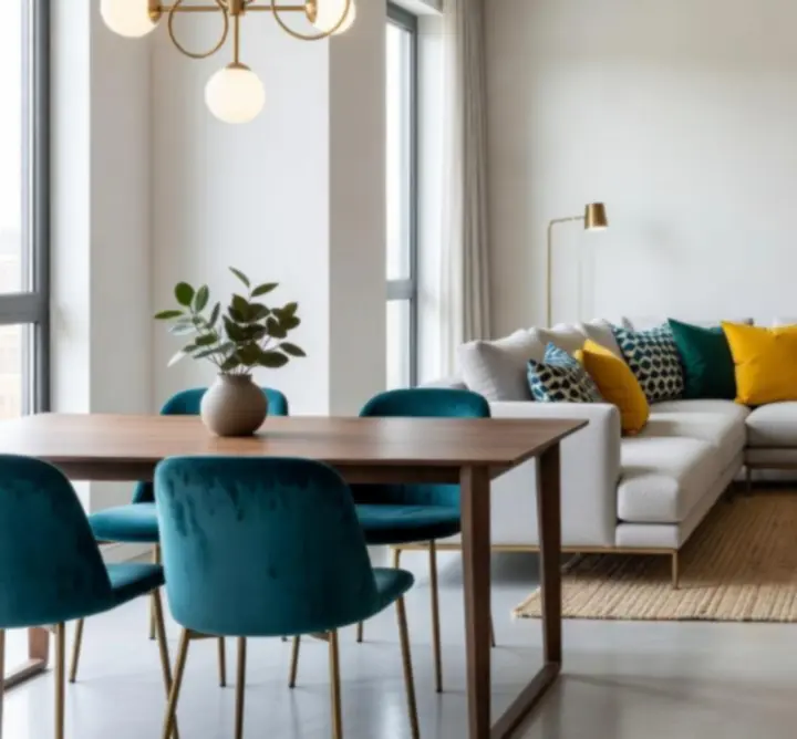 Modern ve aydınlık bir kiralık daire salonu portföy fotoğrafı