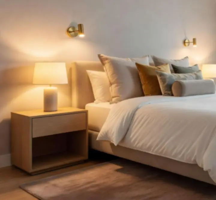 Airbnb stilinde dekore edilmiş bir yatak odası fotoğrafı